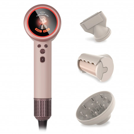 Powerful 2000W hair dryer with BLDC motor, display and plasma ionization + 3 AusHauz Nude