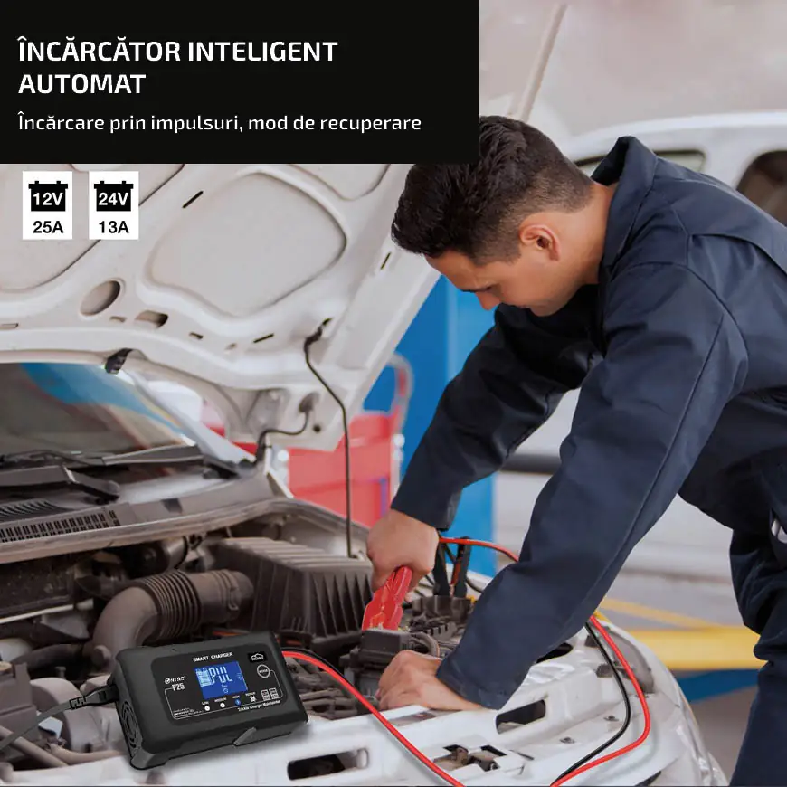 Încărcător inteligent  automat Încărcare prin impulsuri, mod de recuperare